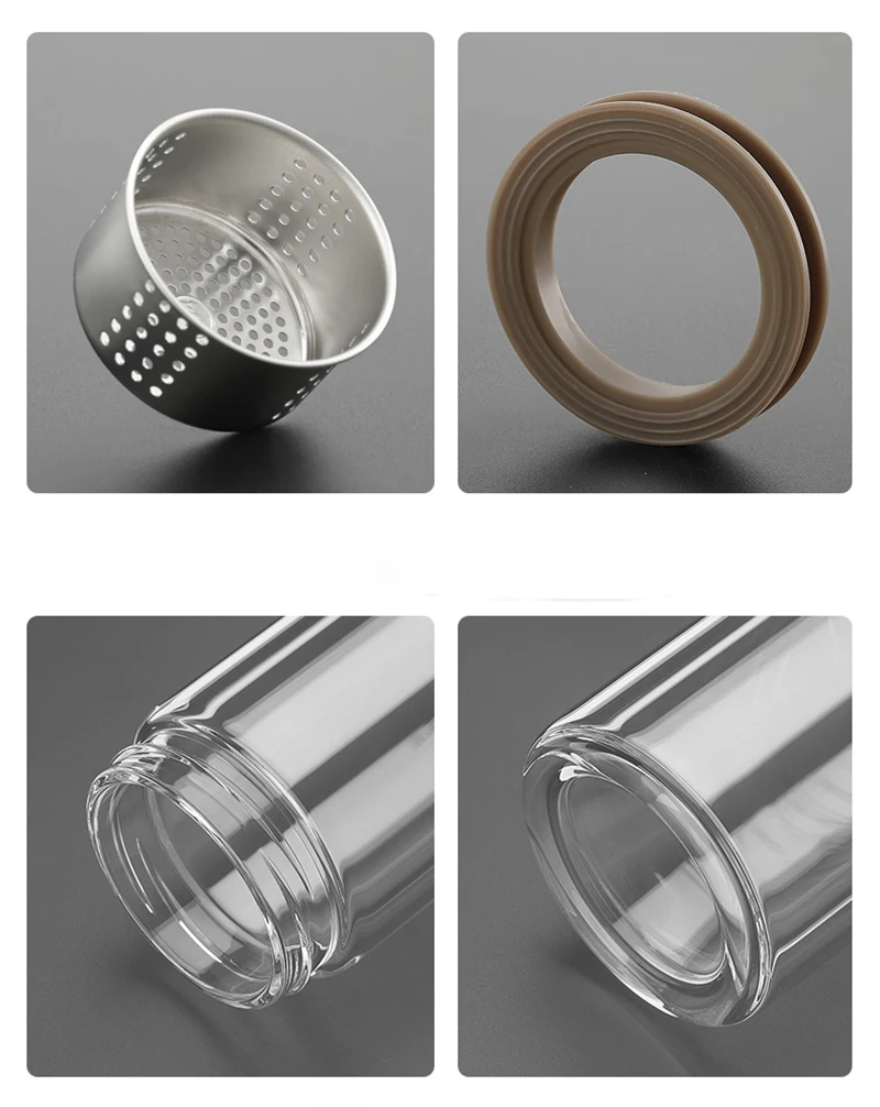 

Outdoor sport tea glass cup double layer Heat Resistant Glass cups 210406-02