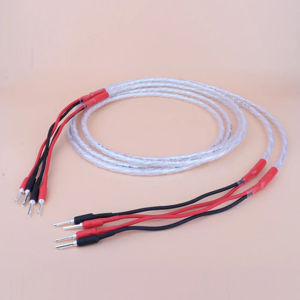 Hifi аудиофил посеребренный Банановый штекер AMP динамик кабель|Кабели VGA| |