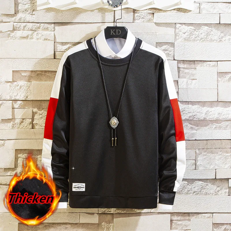 

Мужская Повседневная модная футболка с длинным рукавом, пуловер, повседневный свитшот с круглым вырезом, размер M-4XL