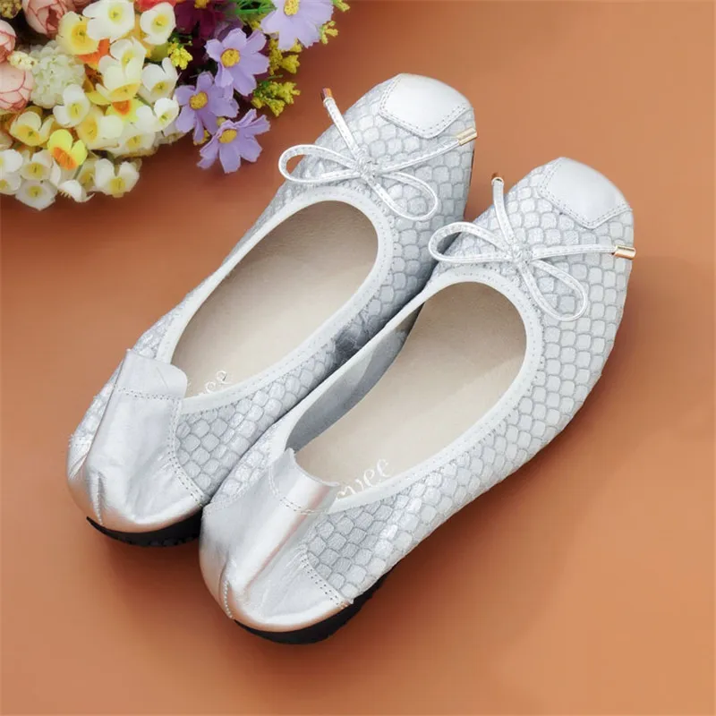 

Дышащие женские лоферы без застежки; Повседневная женская обувь из натуральной кожи; Большие размеры 34-43; Женская обувь; Модные балетки на плоской подошве с бантом