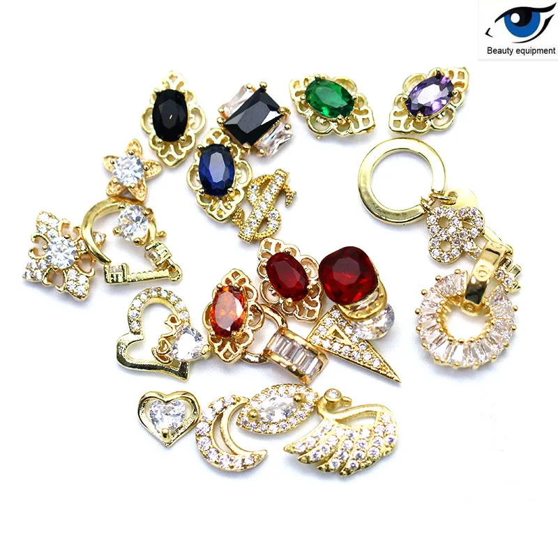 Дизайн ногтей новое украшение золотые циркониевые ювелирные изделия алмаз микро