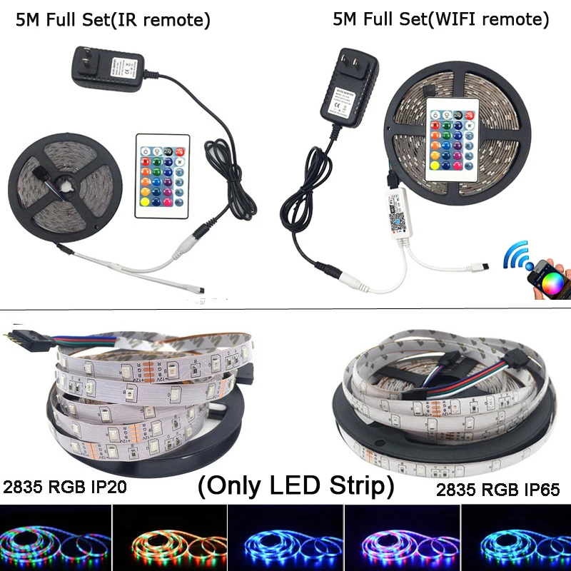 5 м 10 м водонепроницаемый светодиодный RGBW RGBWW RGB ленточный светильник SMD 5050 светильник с дистанционным управлением адаптер питания RGB Fita ленточная лампа светодиодный комплект лент