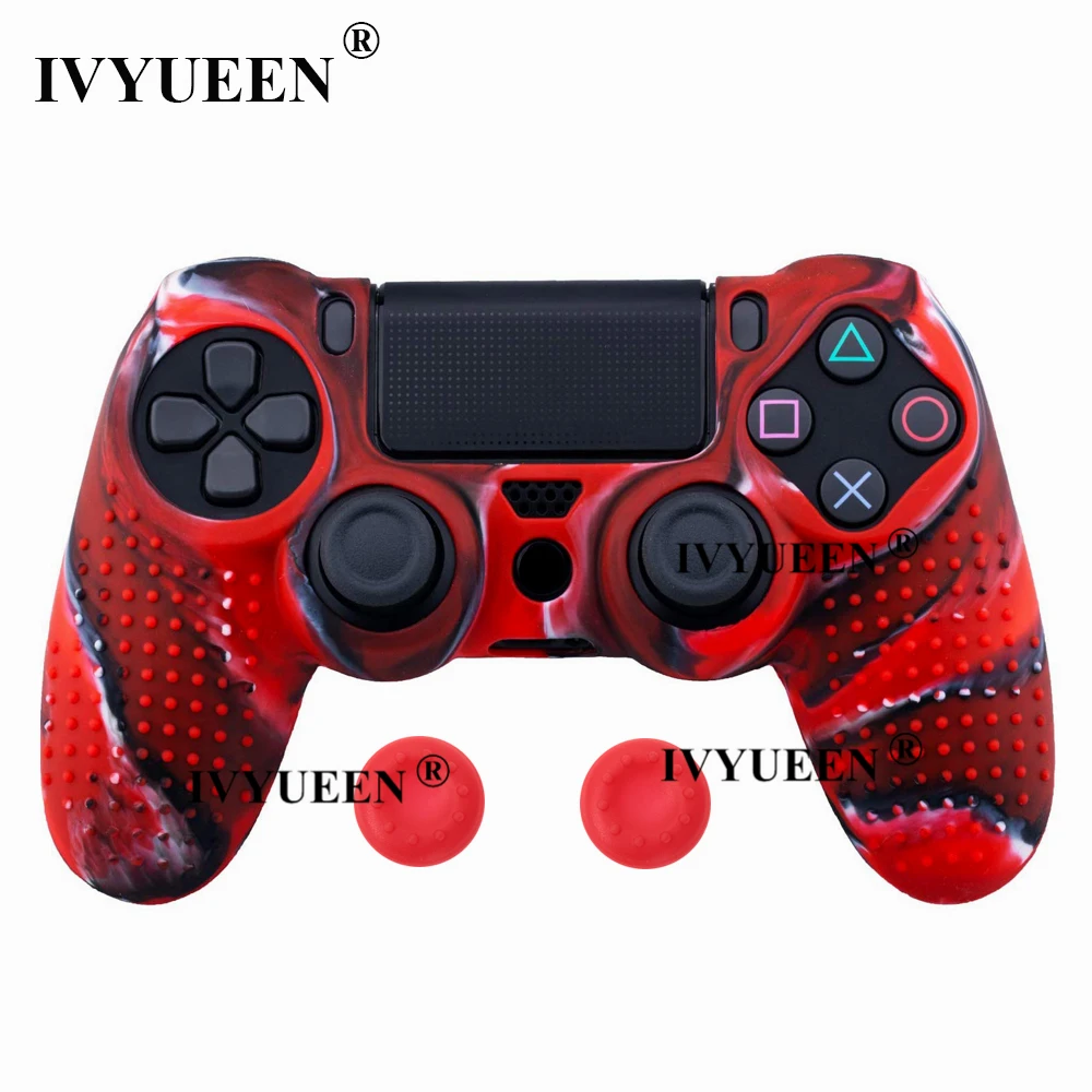IVYUEEN силиконовый чехол с шипами для sony playstation 4 PS4 Pro тонкий контроллер защитный чехол для джойстика с 2 захватами для большого пальца