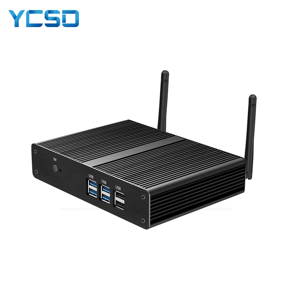 Мини ПК без вентилятора Intel Celeron 2955U Windows 10 4 ГБ/8 ГБ DDR3L 60 Гб/120 Гб SSD 300 м Wi Fi гигабитная