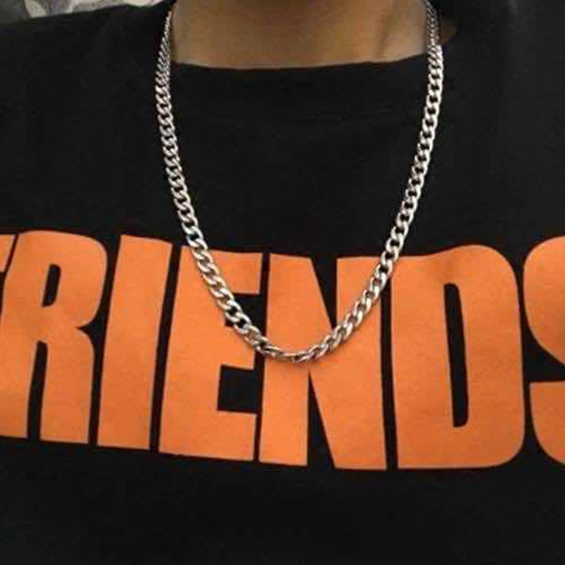 Размер 3 7 мм мужское ожерелье из нержавеющей стали кубинская цепочка Золотой