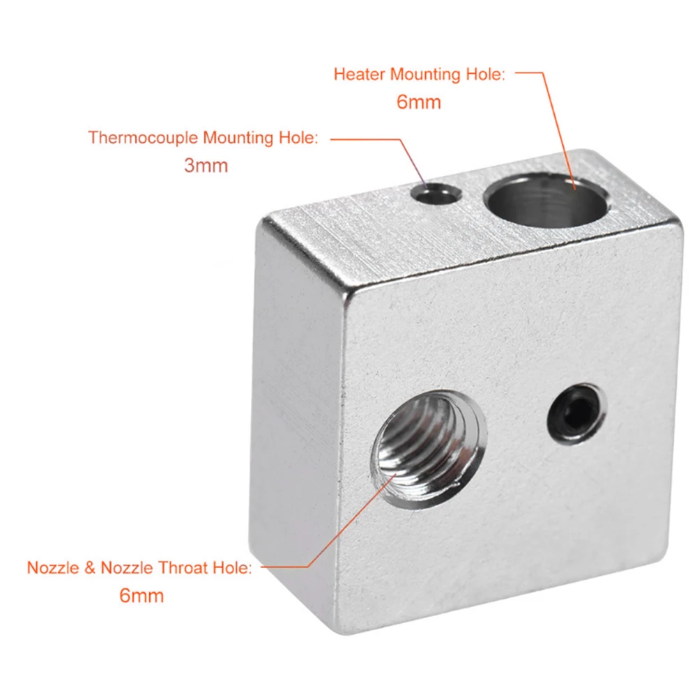 

Aluminum Heater Block 3D Printer Heat Heating Block for MK7 MK8 Extruder 3D Printer Hot End, 1 Pcs