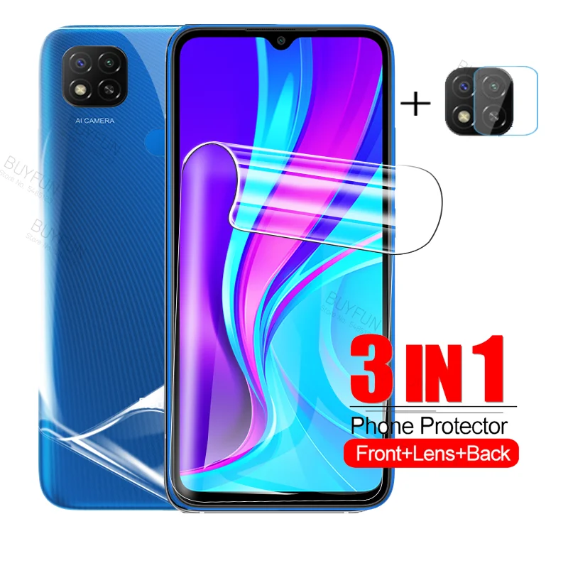 Гидрогелевая пленка 3 в 1 для Xiaomi Redmi 9C NFC 9A 9 Защитная объектива камеры Redmy Redmi9C не