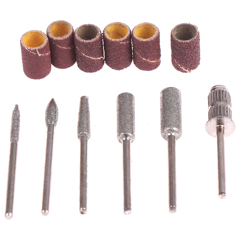 6 шт. сверла для дизайна ногтей сменная наждачная бумага набор головок с чехлом