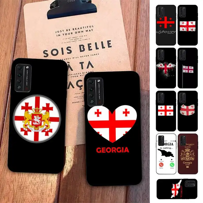 

Georgia Flag Phone Case for Huawei Honor 10 i 8X C 5A 20 9 10 30 lite pro Voew 10 20 V30