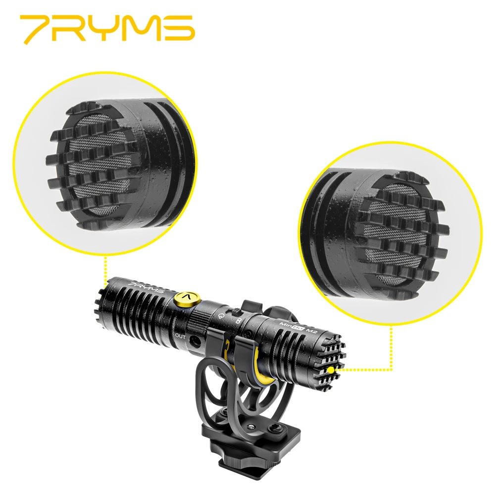 7RYMS MinBo M2 Two-way Bi-directional Mini Shotgun Microphone for DSLR Camera/Smartphone Video Recording Volgging(3.5mm TRS) | Электроника