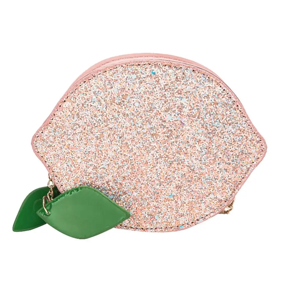 Женская сумка через плечо блестящая лакированная кожа лимон круглая цепь