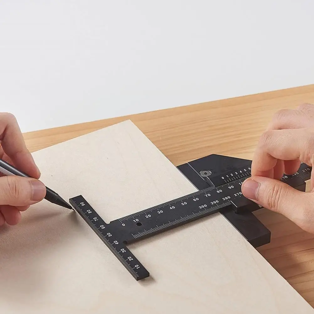 

Multifunction Woodworking Ruler Scriber Gauge Aluminum Measuring DIY Ruler Rule Measuring For Carpentry Caliper Tools T-sha U1H4