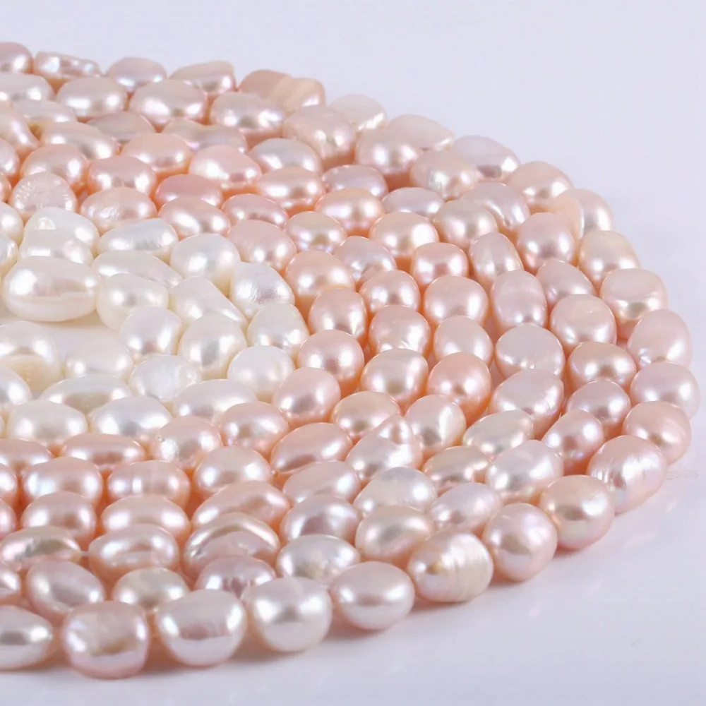 

New AA natural freshwater pearl white and pink irregular pearl beads used for jewelry making DIY bracelet necklace Size 9-10mm