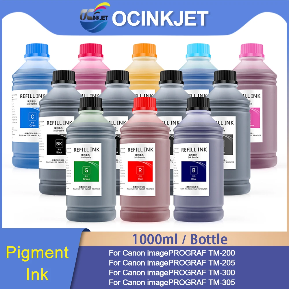 

OCINKJET Printer Ink 1000ML Large Format Pigment Ink For Canon TM-200 205 300 305 Printer