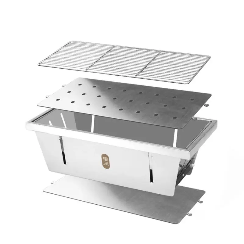 Zenph для пикника барбекю портативный гриль нержавеющая сталь складная плита