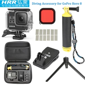 for gopro hero 8 accessories waterproof casestorage bagfilterfloat gripbackpack clip mounttriod go pro 8 diving camera set free global shipping