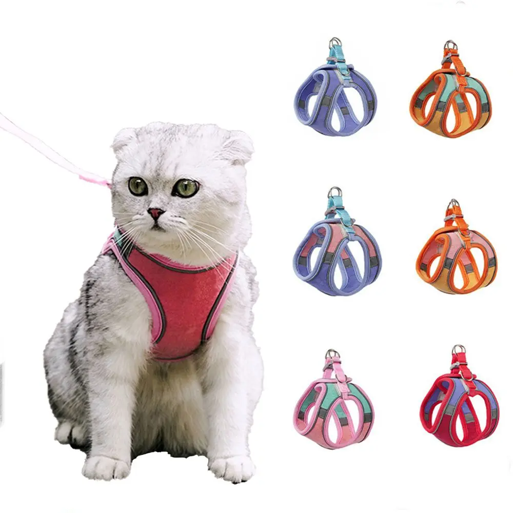 

Medium Dog With Reflective Strap Soft Adjustable Vest Harness Breathable Cat Harness Pets Vest Cat Accessories Cat Collar