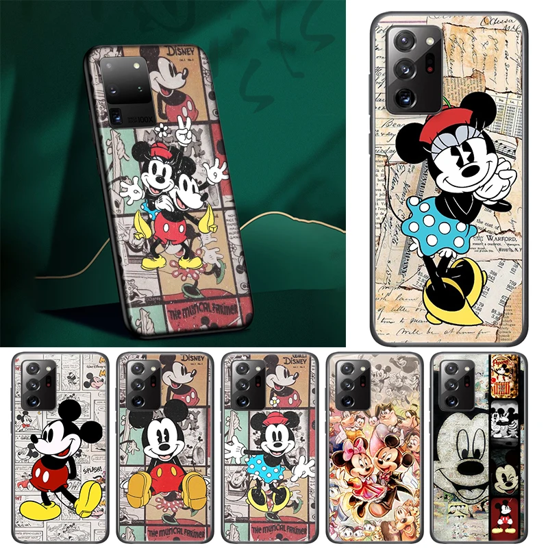 

Disney Retro Mickey Soft TPU Cover For Samsung A13 A51 A91 A81 A71 A41 A31 A72 A52 A02 S A32 A42 A03 UW Black Phone Case