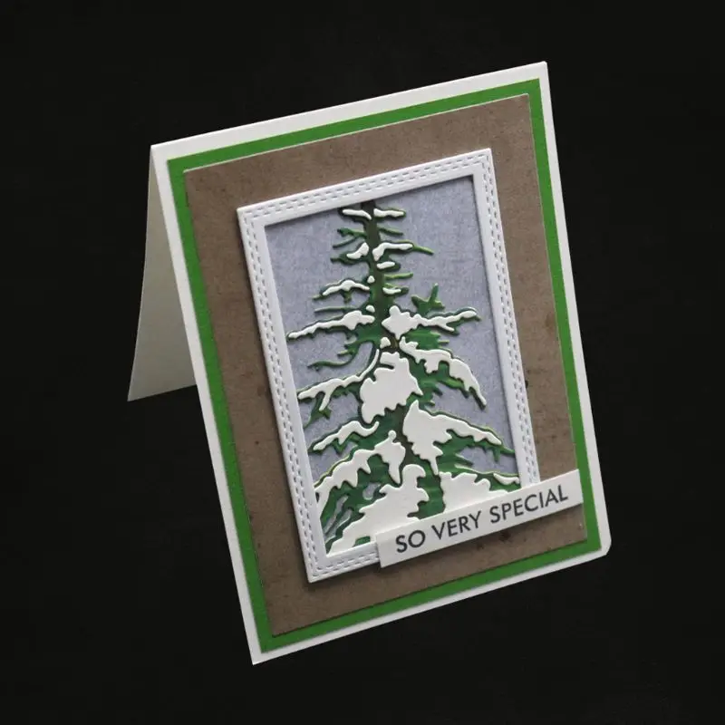 Зимняя Рождественская елка металлический Трафаретный вырубной штамп