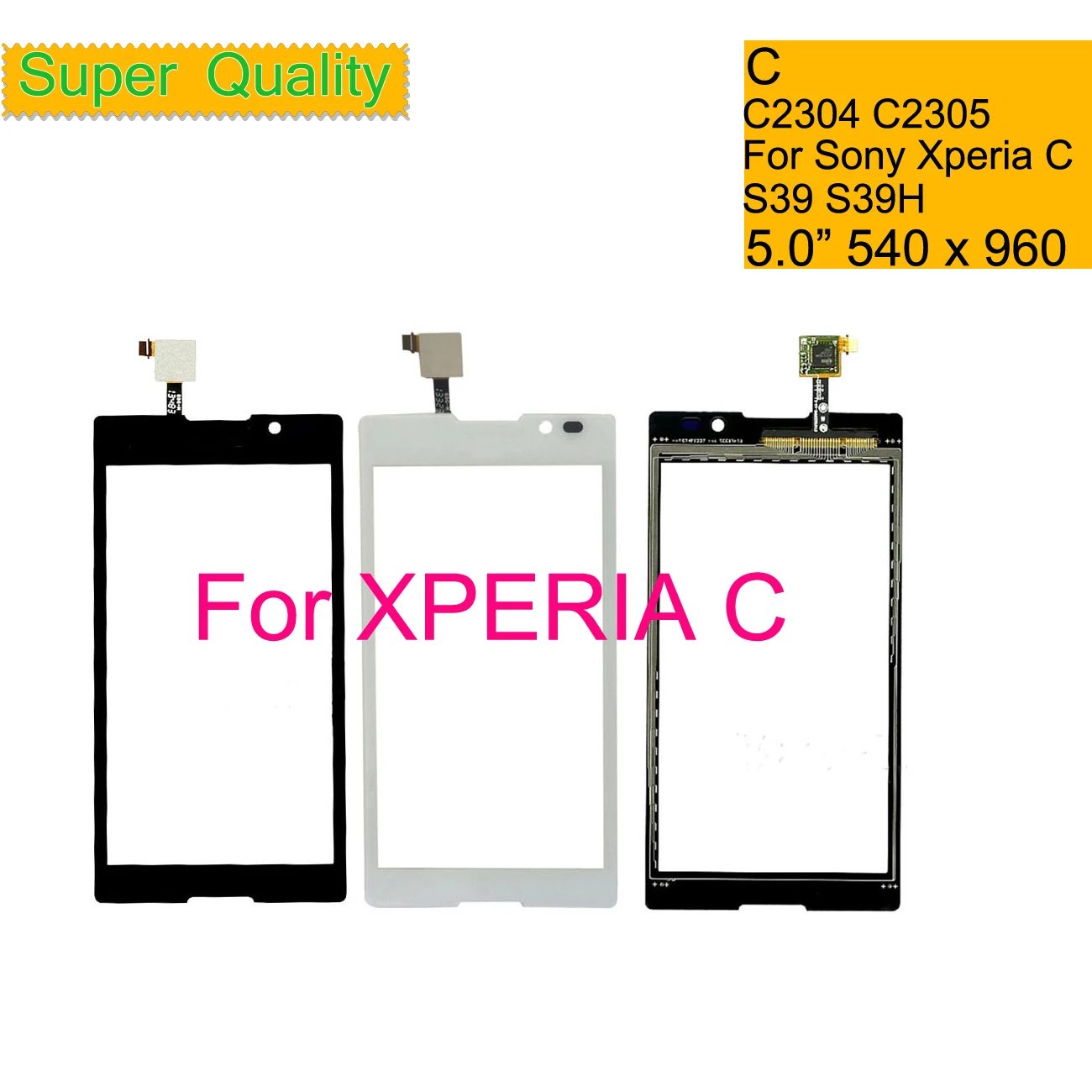 Сенсорный экран 5," для sony Xperia C S39H C2304 C2305 сенсорный экран дигитайзер Переднее стекло Сенсорная панель сенсор Замена объектива