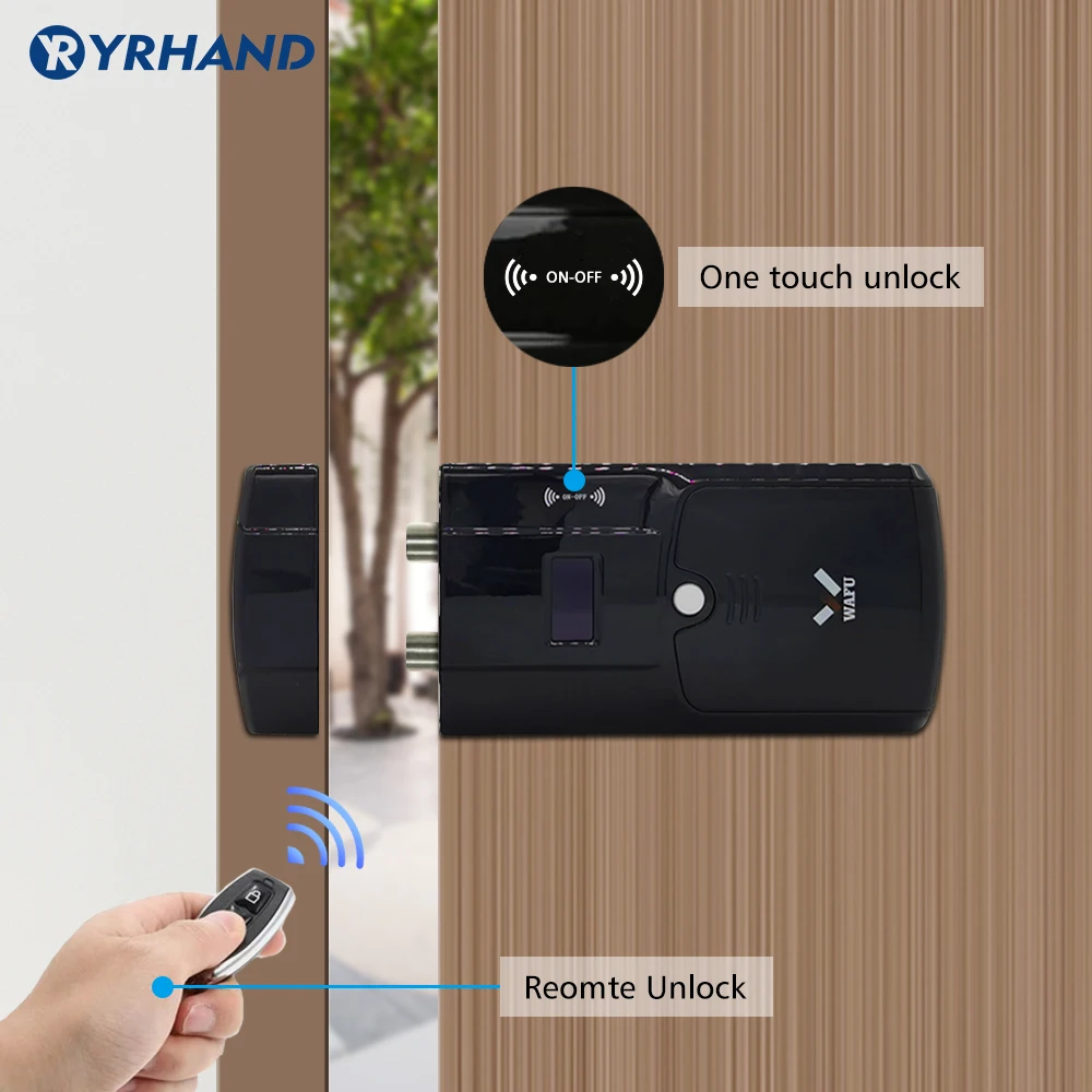Умный Невидимый электронный дверной замок Wafu 011A беспроводной пульт