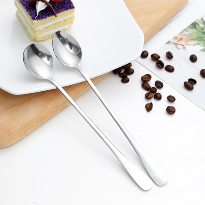 Чай Кофе суповая ложка для еды смешивание перемешивание ложки с длинной ручкой