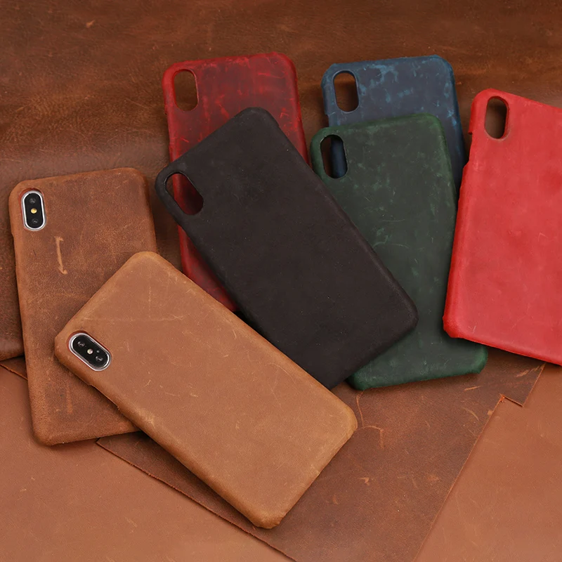 

Phone Case For iPhone 6 6s 7 8 Plus 11 Pro X Xr Xs Max Case Crazy Horse skin Cowhide Back Cover For 6sp 7p 8p case