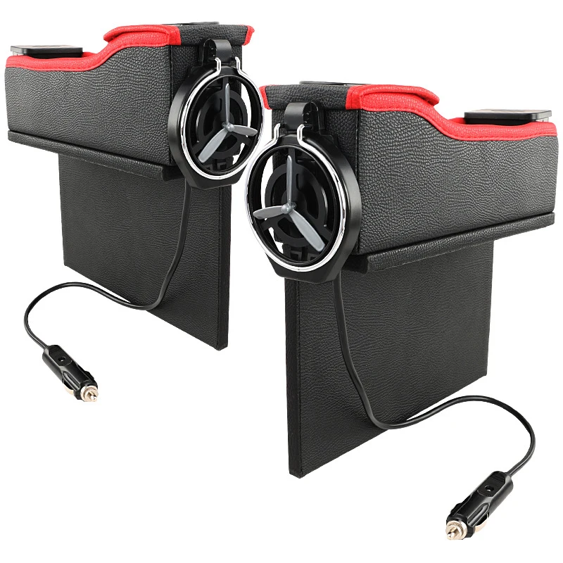 

Multi-function Car Storage Box Seat Side Crevice Storage Case Car Charger with USB Interface FEA889