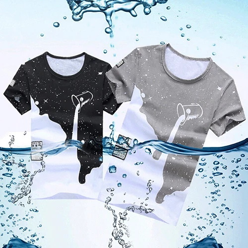 2020 Мужская модная летняя футболка с принтом молочного цвета короткий рукав