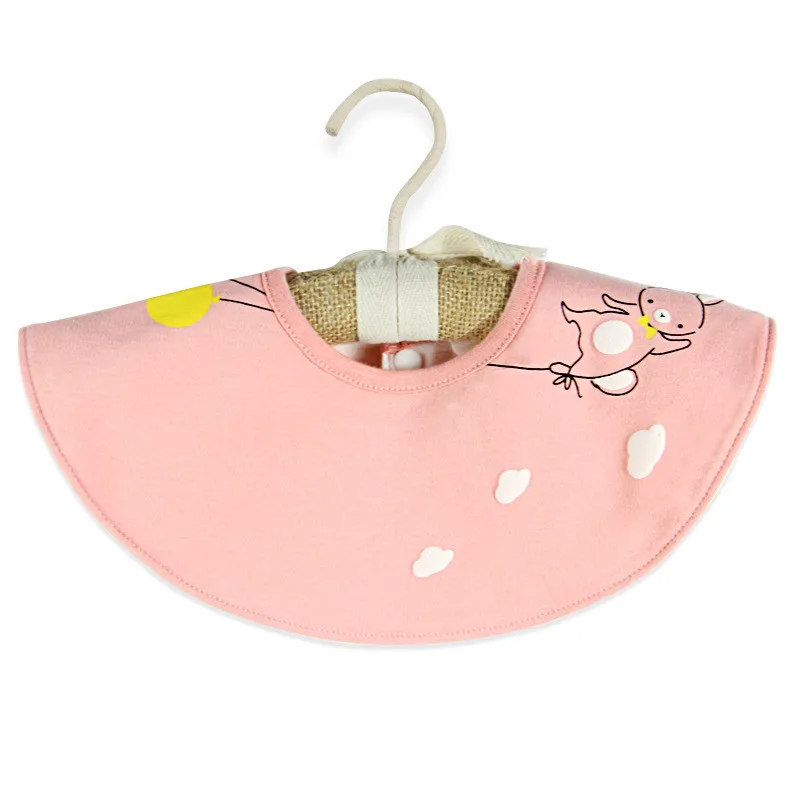 Baberos de algod&oacute;n de cuello redondo para beb&eacute;, 360 grados, impermeables, con dibujos animados-3