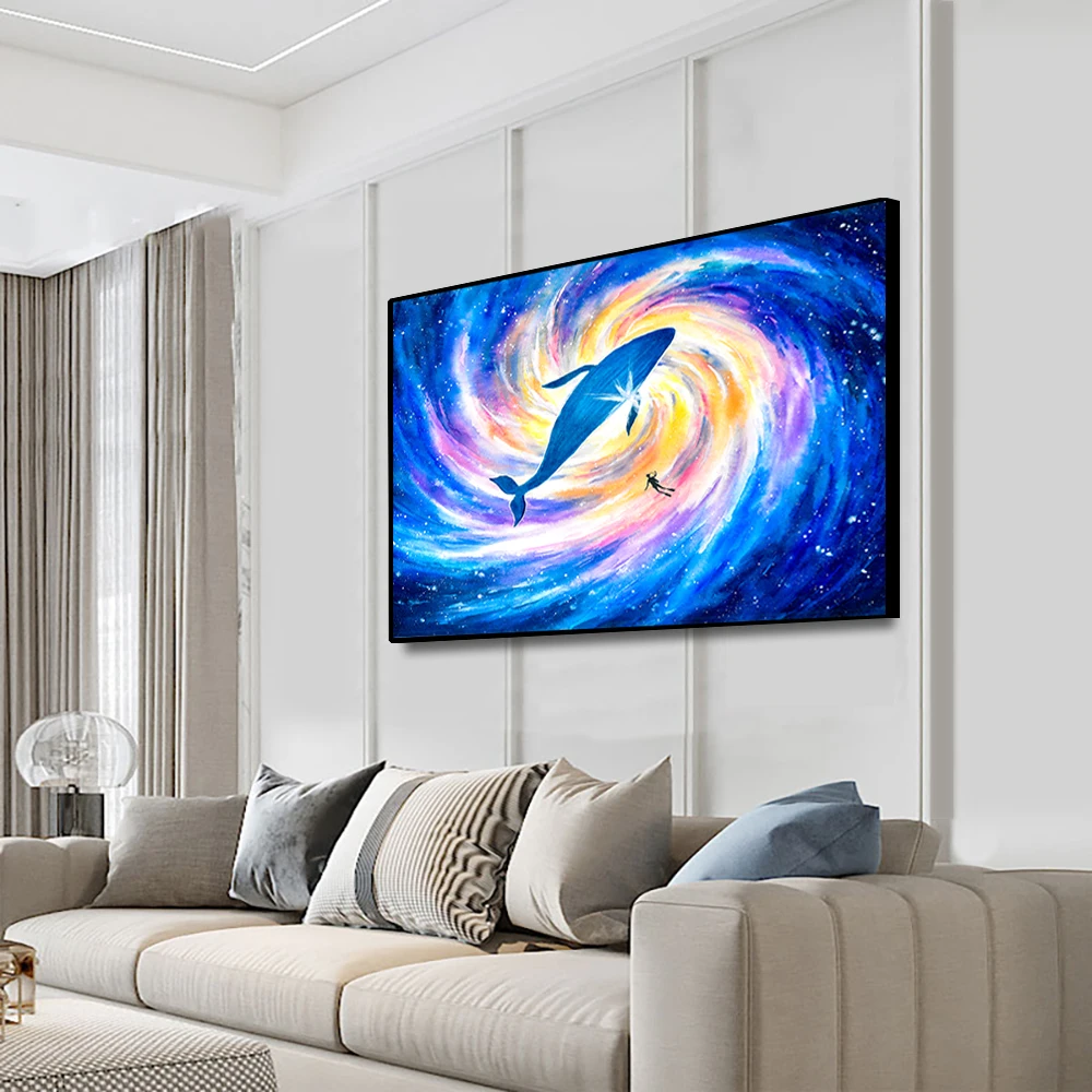 Холст живопись маслом киты путешествия по интернеталу Настенный декор картина