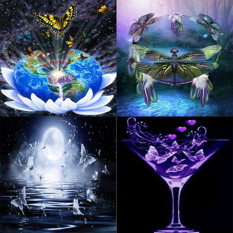 

SHAYI DIY 5D Diamond Painting Butterfly scenery Mosaic Embroidery Cross Stitch Full Square/Round Drill Home Decor Picture