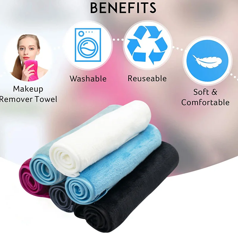 1 шт. полотенце для удаления макияжа лица ткань из микрофибры многоразовое