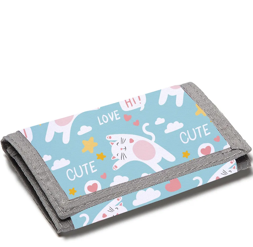 Animal Cartoon Prints Can be Customized Children's Cute Coin Purse, Student Foldable Canvas Wallet, Portable Bank Card Holder