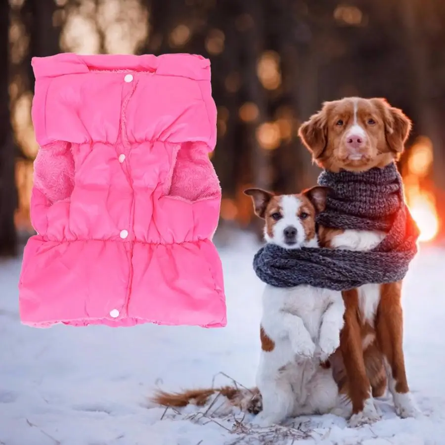 Одежда из хлопка для домашних животных пальто собак куртки полиэстера розовая