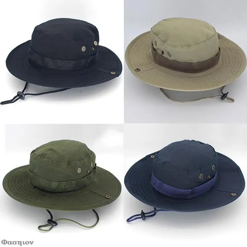 Шляпа мужская Солнцезащитная однотонная дышащая Панама с большими полями для