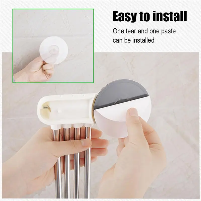 

Four Bar Towel Rack Powerful Vacuum Sucker Rotatable 180 Degrees Stainless Steel Towel Stand Non Trace Wall Mounted Storage Rack