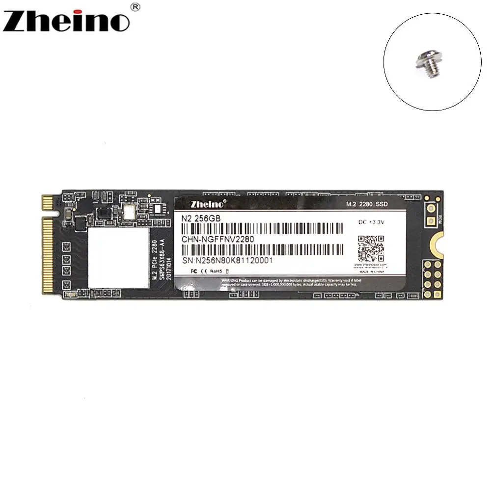 Zheino SSD M.2 PCIe N2 256 ГБ NVMe 2280 мм для ноутбука Внутренний твердотельный жесткий
