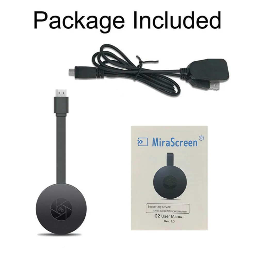 

Mirascreen G2 for MirrorScreen Ultra 2 Audio Wifi Wireless Display HDMI-compatible Miracast TV Stick Streamer for Android Ios Pc