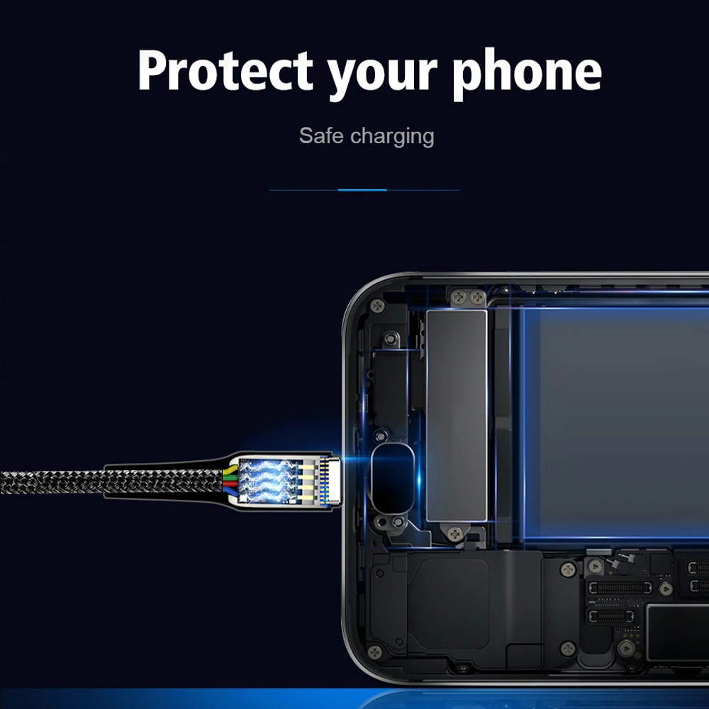 USB кабель типа C для быстрой зарядки Samsung Galaxy S20 S10 Plus Xiaomi Quick Charge 3.0 мобильный