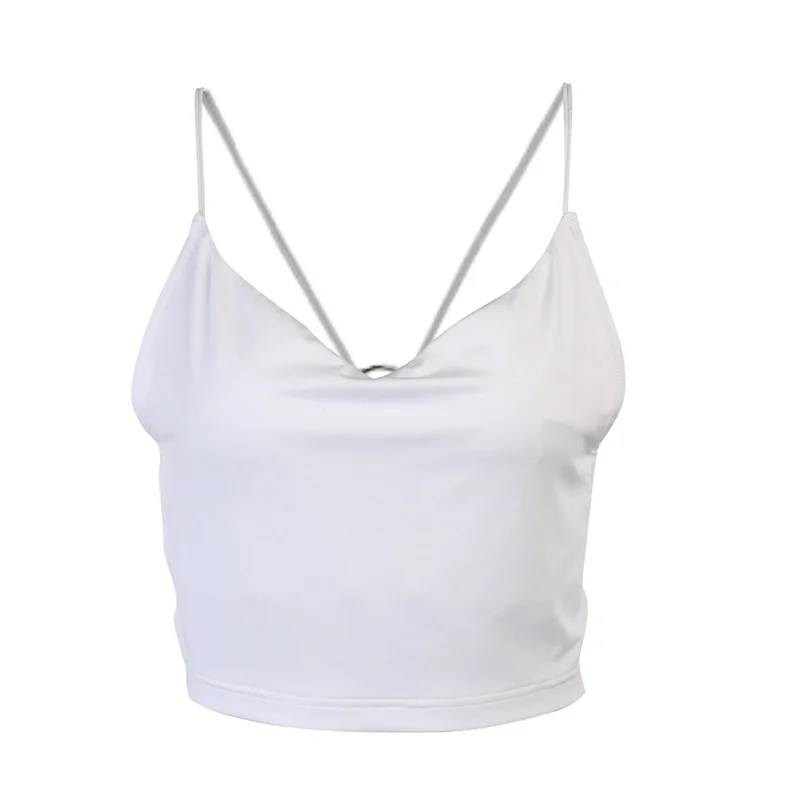 

Fashion Sexy Backless Cross Bandage Tank Femme Camis Crop Tops Spaghetti Strap Tank Streetwear Party Club New Clothes Women Slim