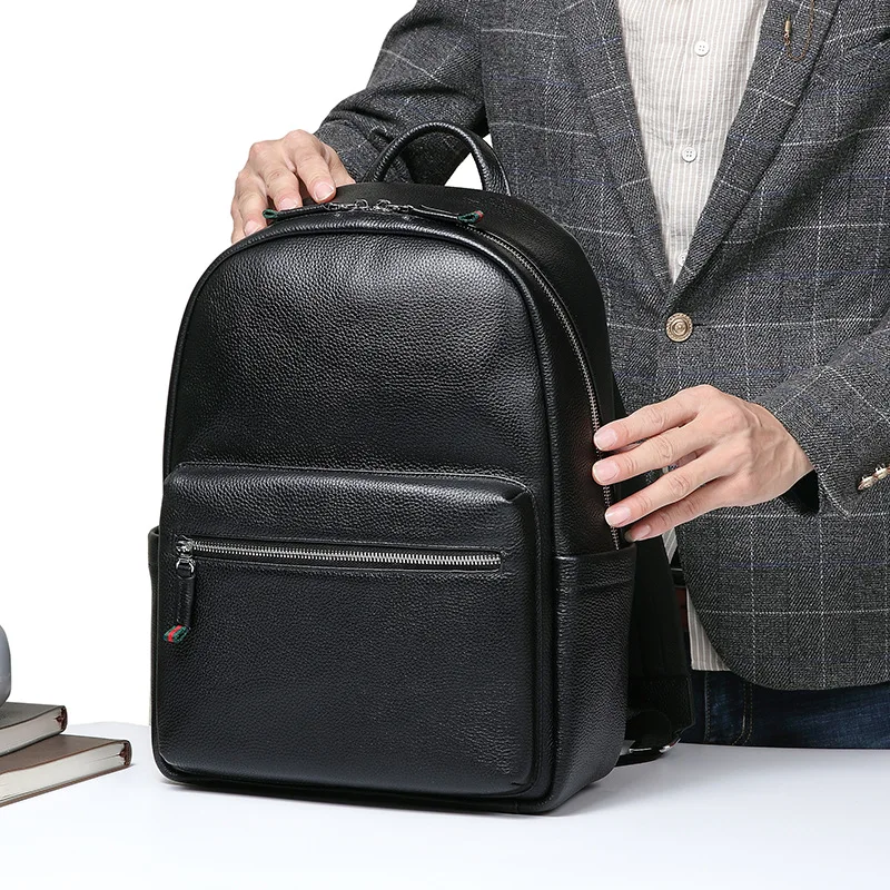 Мужской рюкзак из 100% натуральной коровьей кожи студенческий для мальчиков