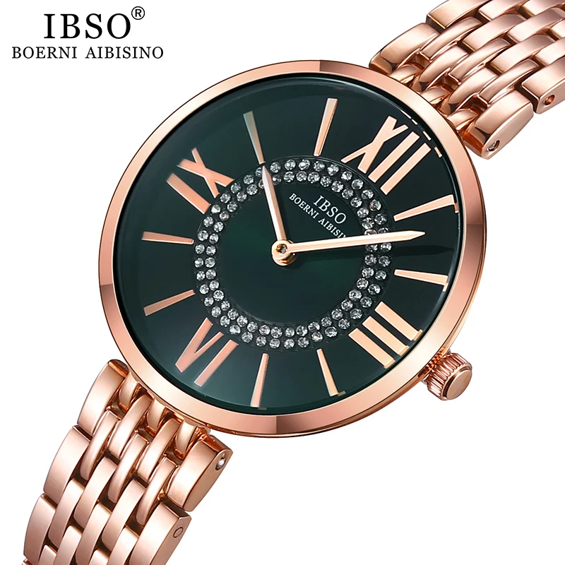 

IBSO Women's Quartz Watch Set Ultra-Thin Wrist Watches Female Stainless Steel Mesh Strap Watch Relogio Feminino Dropshipping