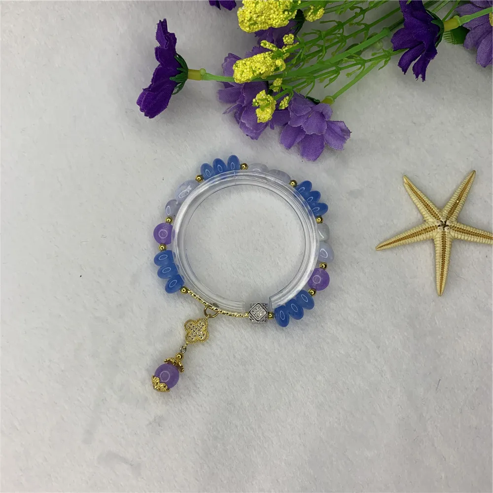 В богемном стиле ручной работы бусы из натурального камня браслет 5x8 мм нефрит