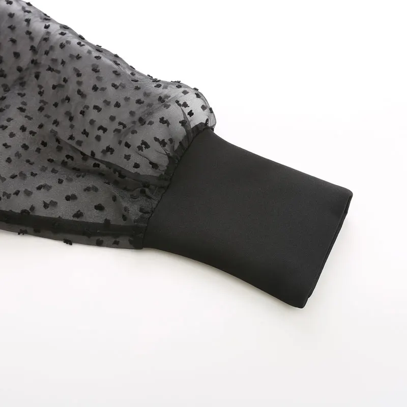 Женская полупрозрачная куртка с воротником-стойкой элегантная однотонная на