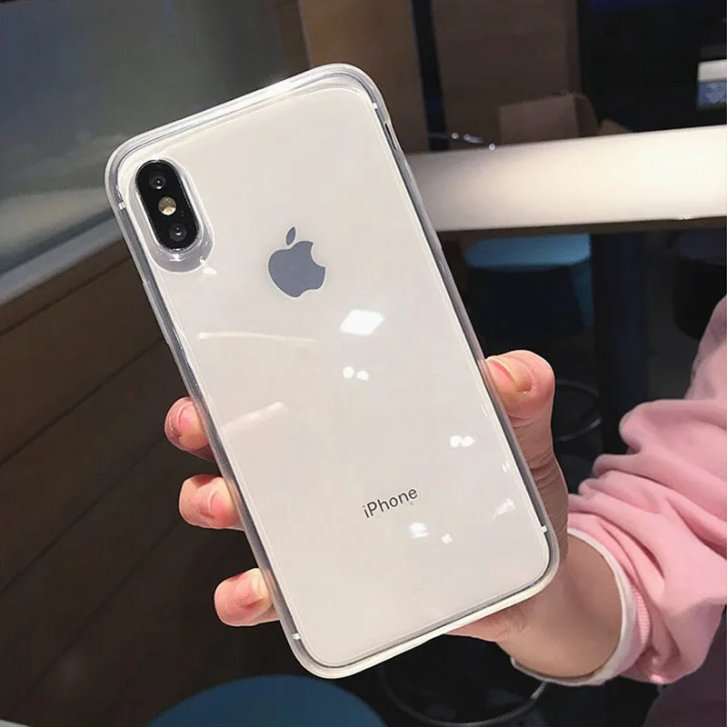 Прозрачный антидетонационный чехол для телефона ярких цветов для iPhone 11 PRO X XS XR Max 6 6S 7 8 Plus, Прозрачная мягкая защитная задняя крышка из ТПУ