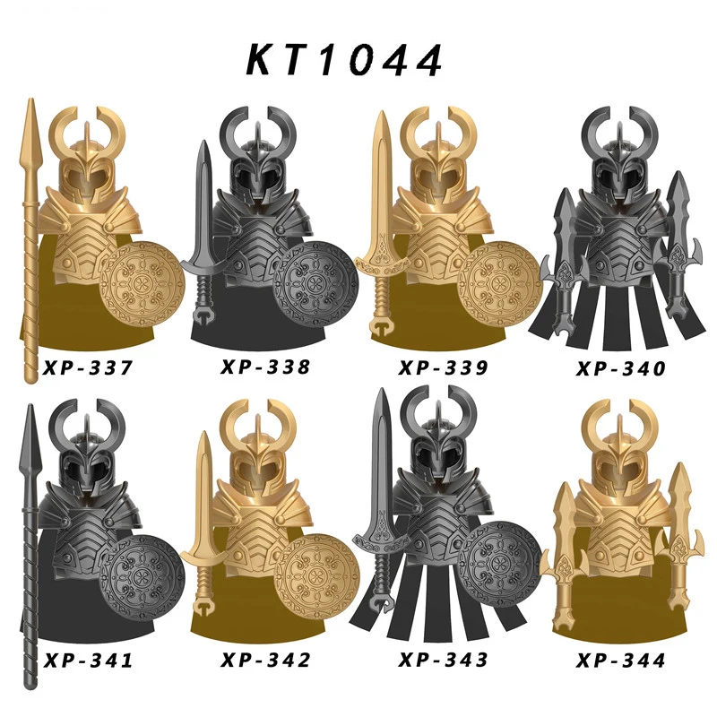 

20PCS KT1044 Medieval Knight Asgard Soldier weapons Action Figures Accessories Armor Helmets Building Blocks Toys For Children