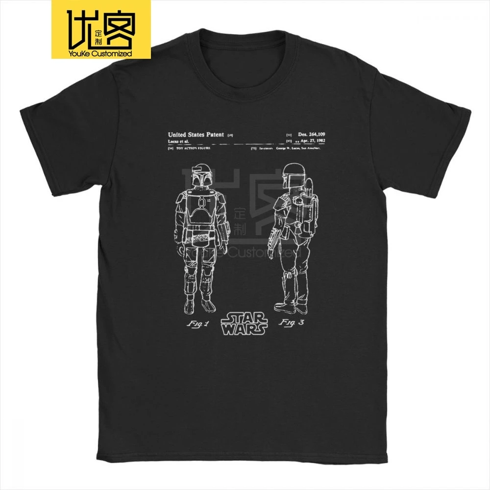 Футболка Звездные войны Boba Fett Patent Han Solo Logo Jedi Darth Vader футболка с короткими рукавами