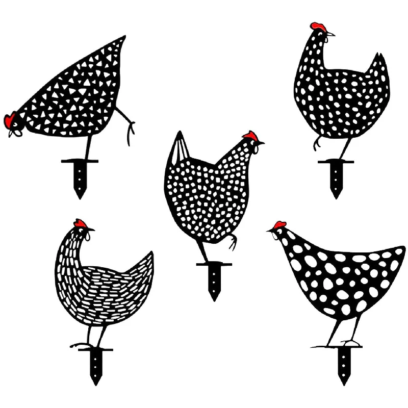 

Chicken Yard Art Easter Decorations Outdoor Garden Backyard Lawn Stakes Metal Or Plastic Hen Yard Decor Gift