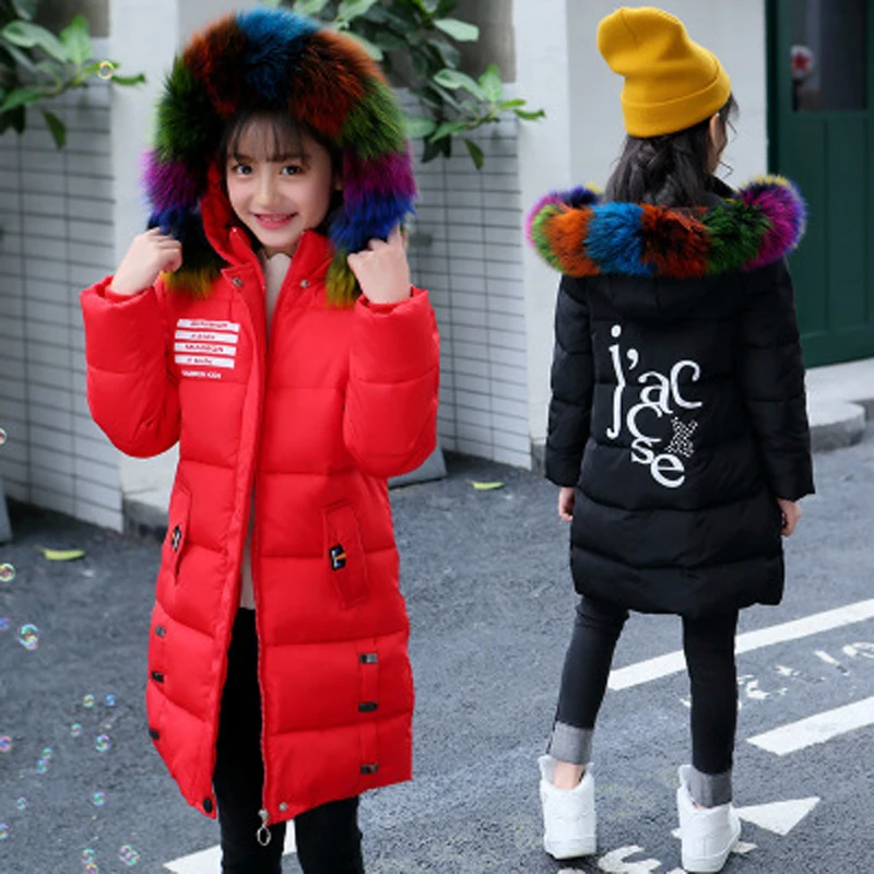 Парка для девочек верхняя одежда с хлопковой подкладкой пальто 9 модная зимняя